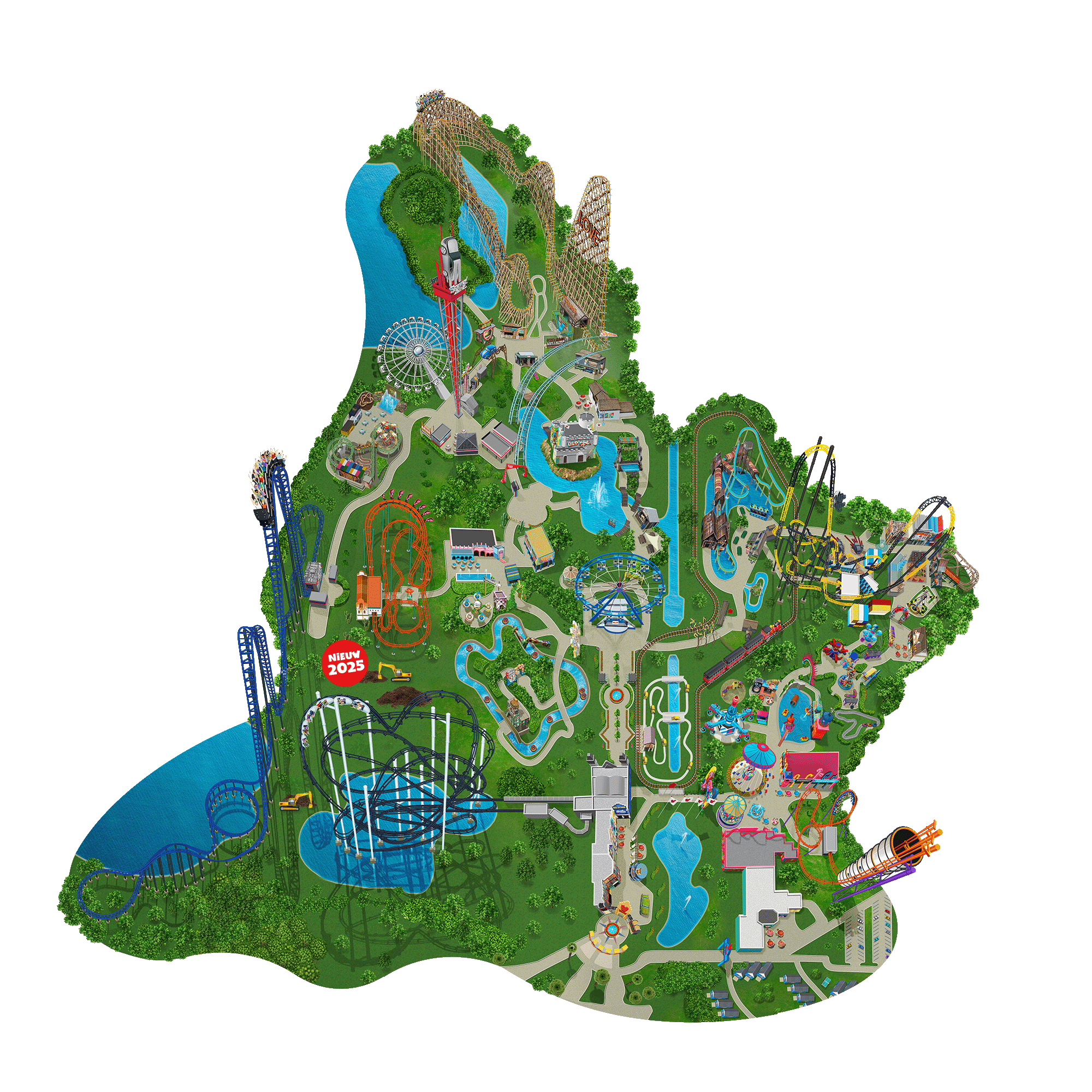 De plattegrond van het park.