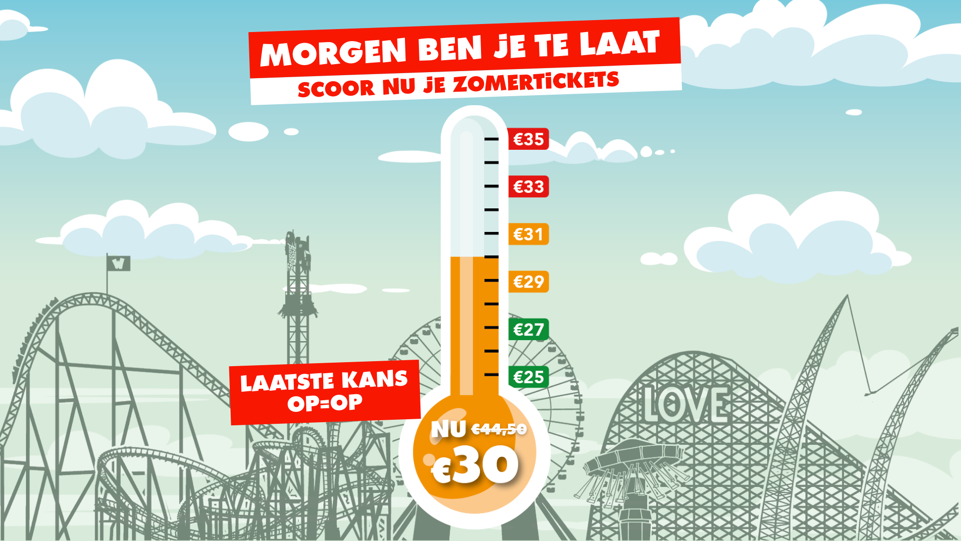 De prijs van de ticket thermometer, dus wacht niet te lang met bestellen!