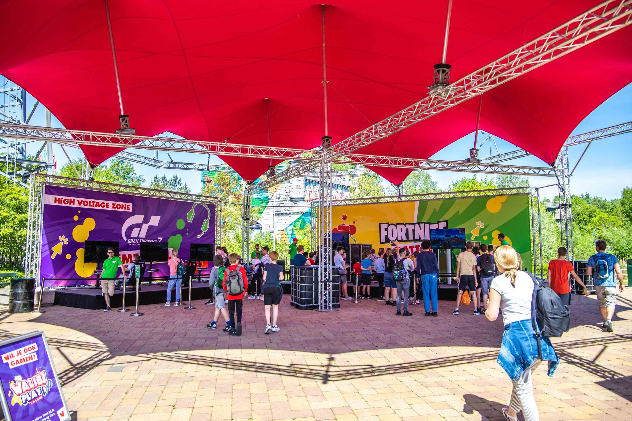 De Fortnite Zone tijdens het game evenement Walibi Play.