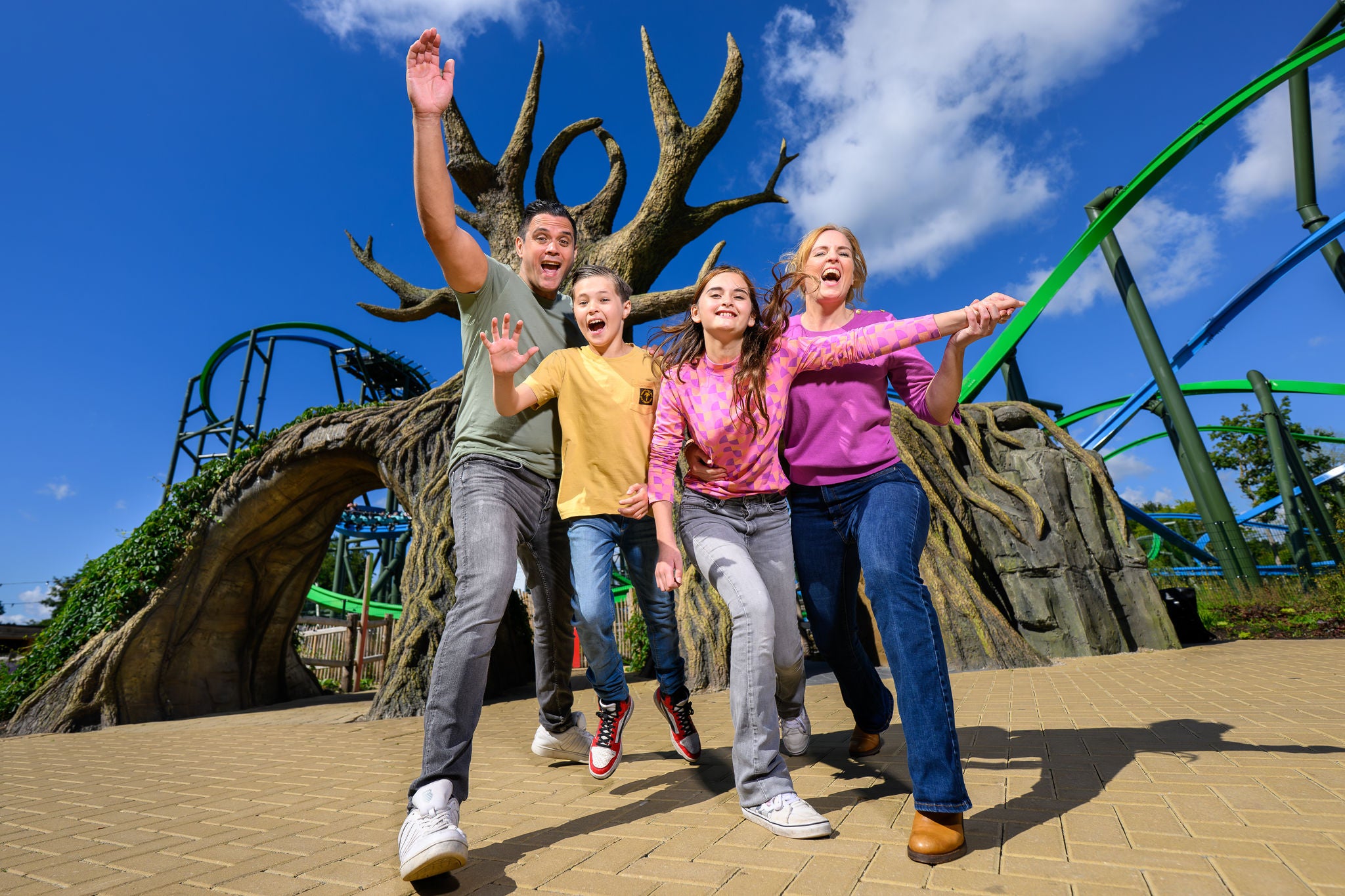 YOY in het park met het hele gezin