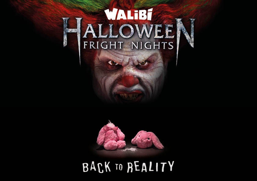 Eddie de clown schrikt wakker uit zijn grootste nachtmerrie. Beleef het beste halloween pretpark evenement tijdens Halloween Fright Nights.