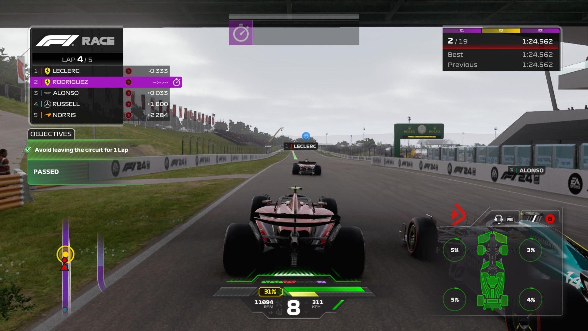 Tijdens Walibi Play F1 spelen. 