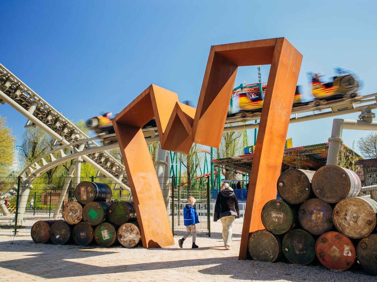 The W entrance of eat my dust at Walibi Holland