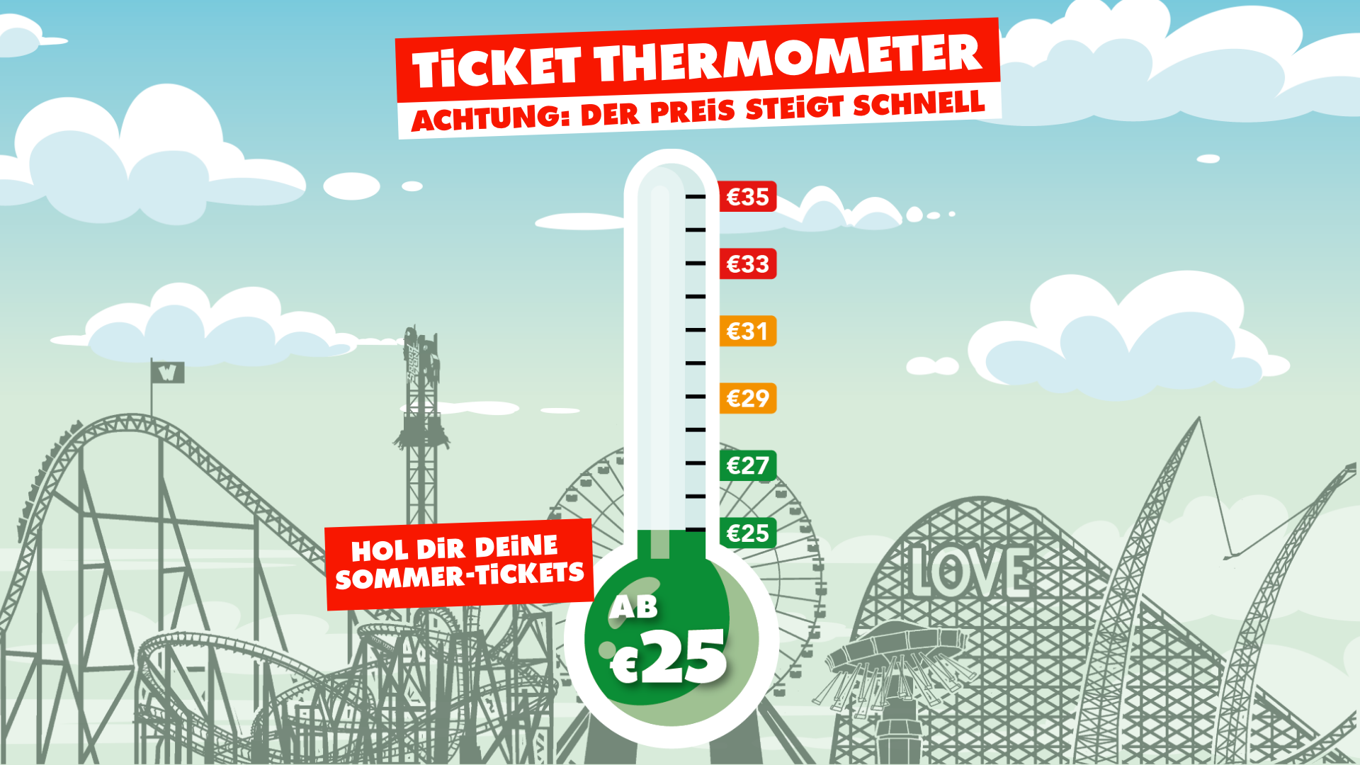  Der Preis des Ticket Thermometers steigt… also warte nicht zu lange mit deiner Bestellung!