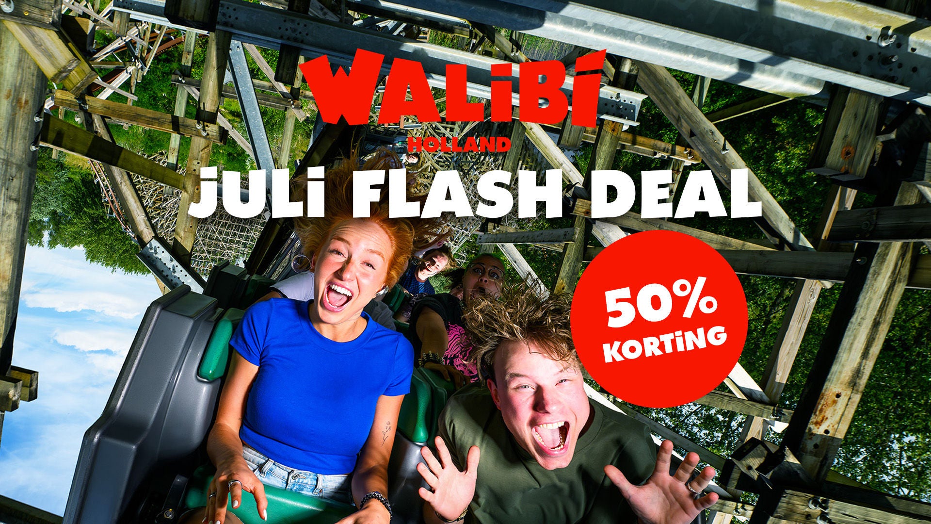 Tijdens de Juli Flash Deal betaal je slechts € 22,25 per ticket i.p.v. € 44,50 per ticket (50%)